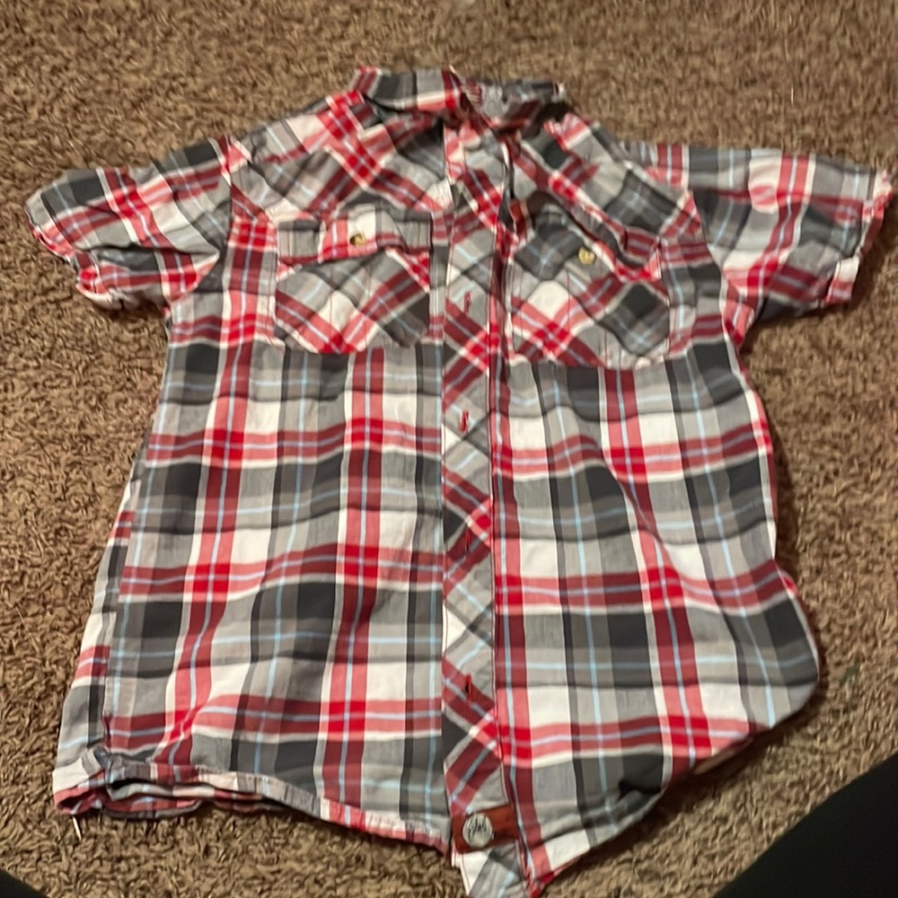 Faded gear button up